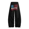 2025 Nuevos Pantalones Deportivos de Algodón con Estampado de Letras Retro Americano Unisex Estilo Perezoso de Pierna Ancha Casual