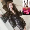 Roupa íntima engraçada feminina de renda plus size Sutiã grátis Calcinha aberta Pijama transparente tentação
