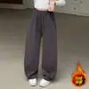 Pantalones de chándal para niña 2026 Otoño/Invierno Pantalones de campus para niños mayores pantalones largos de punto holgados y elegantes pantalones deportivos para niña pequeña