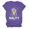 Estación Independiente de Ebay Europea y Americana Ropa Casual y Cómoda para Mujer Salada Todo Allí Sabores Camiseta de Manga Corta con Cuello Redondo