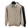Camiseta de Base de Punto para Otoño e Invierno, Suéter para Hombre con Cuello de Camisa, Top Falso de Dos Piezas, Moda de Invierno para Hombre, Manga Larga Cálida