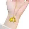 Tienda de oro con collar de oro antiguo mortero valiente colgante de diamante cruz cadena para clavícula femenina plegada venta al por mayor