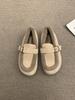 Sapatos Slip-on Mao Mao Femininos para Outono/Inverno 2024 Mori Femininos Vintage Fosco Quente Forrados com Lã Sapatos Preguiçosos Birkenoff
