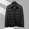 Chaqueta Ligera de Plumas para Hombre de Invierno Cálida Cuello Camisa Abrigo de Plumas Versátil Casual de Negocios Top para Hombres de Mediana Edad y Jóvenes
