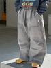 Loja de Algodão Calças Infantis Primavera e Outono Estilo Coreano 2026 Nova Moda Roupa de Trabalho Infantil Calças Casuais para Meninos Perna Larga
