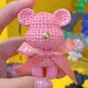 Llavero Creativo de Resina de Dibujos Animados Oso de Lana Colgante Creativo para Mochila de Pareja Oso Cibercélebre Exquisitas Llaves de Coche para Mujer