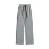 Pantalones de Hielo de Seda Texturizados para Hombre, Nuevo Estilo Otoño 2025, Pantalones Largos Casuales con Caída, Pantalones Anchos Sueltos para Hombre