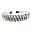 Diadema de Perlas y Cristales de Moda Europea y Americana, Diadema de Cristal de una Sola Fila para Celebridades de Internet, Accesorio para el Cabello Simple y Elegante