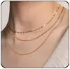 Nuevo Collar Multicapa de Cadena Fina Dorada de Amazon, Joyería de Estilo Moderno, Moderno y Hermoso, Sencillo y Versátil para Mujeres