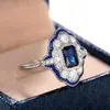 Anillo Azul Pavo Real con Colgante Hui Tan Diseño de Gota de Aceite Anillo para Dedo de Mujer Encaje Hueco Círculo Delgado Venta al por Mayor