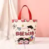 Em Estoque Bolsa de Lona Cartoon Infantil Bolsa Souvenir de Algodão Bolsa de Mão Promocional para Evento do Dia Nacional de Aluno do Ensino Fundamental