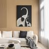 Pintura decorativa sencilla y moderna para sala de estar, mural de pared para TV con elefante en blanco y negro, diseño avanzado, nuevo fondo para sofá, pintura colgante de pared