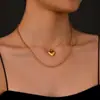 Joyería Personalizada Transfronteriza Europea y Americana Colgante de Disco Amor Múltiples Capas Cadena de Clavícula Joyería