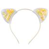 Diadema de Gato con Orejas y Arena Fluida de Dibujos Animados para Mujer, Pasador de Oreja con Lentejuelas, Lindos Accesorios Transparentes con Brillo para Diadema Infantil, Transfronterizo