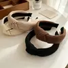 Faixa de Cabelo Simples de Cor Sólida Lã Tricotada Versátil Estilo Ins para Lavar o Rosto Maquiagem Acessório de Cabelo para Coque Alto