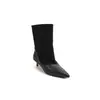 Novas botas de salto alto bico fino estilo europeu e americano, botas de moda de salto baixo para comércio exterior transfronteiriço, botas Martin versáteis para outono e inverno