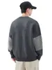 Ropa para Hombre Casa de Arce / Suéter de Punto Cuello Redondo para Hombre Otoño e Invierno Nuevo Suéter de Lana Jacquard Rayado Pulóver Retro Japonés Holgado