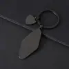 Acero Inoxidable Transfronterizo Rombo Redondo Pequeño Láser UV Color Impresión Material en Blanco Regalo de Vacaciones Llavero de Metal Grabado