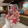 Funda de teléfono estilo millennial de color vino tinto con estrella de cinco puntas para iPhone 18 Pro Max, con impresión UV, alta transparencia y diseño de carcasa blanda