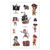 Pegatinas de tatuaje impermeables para niños, venta al por mayor, lindas y divertidas pegatinas de caras, pegatinas de tatuajes de piratas de dibujos animados, pegatinas de tatuajes divertidas.
