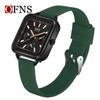 Reloj de Cuarzo Oufani Simple Luminoso de Moda Esfera Cuadrada Resistente al Agua Reloj de Cuarzo Douyin Dropshipping
