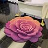 Alfombra de baño morada de fuego de buena suerte, alfombra absorbente con forma tridimensional 3D, alfombra de flores, alfombra de tierra de diatomeas para baño, secado rápido