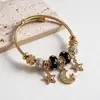 Pulsera Abierta de Flor de Esmalte con Pedrería Transfronteriza Europea y Americana Estilo Dulce Femenino Diseño de Nicho Joyería de Mano Venta al por Mayor