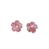 Pequeño accesorio de flor de cinco pétalos perforada hecho de material acrílico para aretes DIY, clips para orejas, pulseras, abalorios y materiales de pintura decorativa