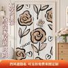 Cortina de Porta Floral Retrô Fresca Cortina Divisória Cortina Tela de Cozinha Cortina de Privacidade para Sala de Estar Banheiro em Casa Cortina de Porta Sem Furos