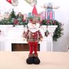 Natal Pequeno Floco de Neve Xadrez Enfeites de Boneca Retrátil Criativo Papai Noel Boneco de Neve Decorações de Janela