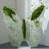 Decoración de ventana de exhibición de flores artificiales de mariposa gigante, soporte de mariposa floral, flor decorativa para accesorios de fotos y exhibición