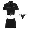 Uniforme Sexy Dulce y Picante de Policíaca de Motocicleta Falda de Cadera Traje Cos Instructor Femenino Azafata Ropa para Discoteca Bar Dj Escenario