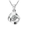 Moda Coreana Hermoso Colgante de Amor Giratorio Plata Esterlina S925 Colgante Collar Moda Femenina Atmosférico Regalo de Cumpleaños