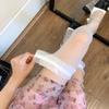 Medias Negras Altas hasta el Muslo, Femeninas Ultradelgadas de Verano Blancas por Encima de la Rodilla Largas hasta el Muslo Negras de Malla de Encaje Puro Lust