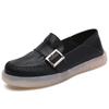 Sapatos femininos novos de primavera com sola macia de tendão de boi, sapatos de camada única, sapatos brancos de couro bovino, sapatos planos de camada única, sapatos para mulheres grávidas, fabricante direto