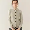 Nuevo Suéter de Cachemira Pura para Mujer Otoño/Invierno 2026 con Cuello de Camisa, Cárdigan Ajustado, Abrigo Cálido, Ropa de Punto, Elegante y Sencillo