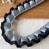 Acessórios de Renda Plissada com Bolinhas Pretas e Rosas de Camada Dupla Material DIY Feito à Mão Tábua de Pintura Fita Acessórios de Cabelo Material para Caderno Decorativo