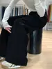Jeans Preto Wide Leg Feminino Primavera Novo Para Meninas Cheinhas Cintura Alta Solto Emagrecimento Figura em Pera Calça Reta