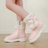 Botas de Nieve para Niños, Botines Cortos de Cuero para Niñas, Nuevo Estilo Invierno 2026, Botas Calientes de Princesa con Forro de Felpa, Botas de Algodón para Niñas Mayores