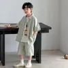 Conjunto de Camisa de Verano para Niños 2026 Nuevo Estilo para Niños Mayores, Elegante Conjunto de Dos Piezas de Manga Corta de Verano para Niños, Estilo de Verano de Moda