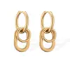 Pendientes Geométricos de Moda con Personalidad, Venta Caliente Transfronteriza Europea y Americana Aogu para Mujer, Chapados en Oro de 18 Quilates, Acero Inoxidable, Pendientes de Gama Alta de Nicho