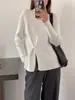 Suéter de Punto Irregular con Abertura, Diseño Otoño e Invierno 2025, Talla Plus, Ajustado, Manga Larga para Mujer