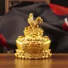 Nuevas figuritas del zodiaco en color oro arena, diseñadas para atraer riqueza y prosperidad, con lingotes giratorios y animales del zodiaco, un adorno decorativo de escritorio para atraer la buena fortuna