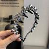 Diadema de Cristal de Alta Gama de Moda de Lujo Ligero Estilo Coreano Peine para el Cabello con Dientes Diadema Versátil Lavado de Cara Cabello Suelto Joyería