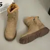 Botas Femininas Estilo Martin Proteção Contra Frio Quente Nordeste Botas Curtas de Algodão Grande Femininas 2026 Novo Estilo Inverno Aveludado Espessado Botas de Neve Modelo Feminino