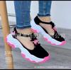 Zapatos de Mujer Talla Grande Nuevos 2023 Zapatos Casuales de Mujer Transfronterizos Zapatos Planos Huecos con Lazo y Hebilla de una Palabra Europeos y Americanos para Mujer