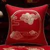 Cojín Rojo de Boda Decoración Festiva China Almohada de Respaldo Funda de Algodón para Sofá Cojín Sala de Estar Cama Hogar Relleno de Almohada