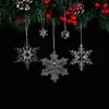 Decoraciones Transparentes Navideñas Transfronterizas Acrílico Creativo Copo de Nieve Suministros para Decoración de Árbol de Navidad Colgantes de Copo de Nieve para Árbol de Navidad