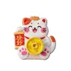 Adesivo de Geladeira 3D de Ano Novo Deus da Riqueza Gato da Sorte Adesivo Magnético Decoração de Geladeira Doméstica Adesivo Magnético Ornamento da Sorte de Ano Novo