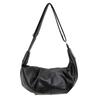 Bolsa de Dumpling Plissada Vintage Grande Capacidade Bolsa Lua Alça de Nó Ombro Bolsa Transversal PU Cera de Abelha Bolsa Feminina